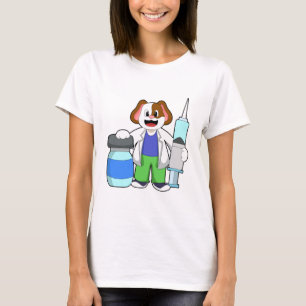 Dog as Doctor with Syringe T-Shirt