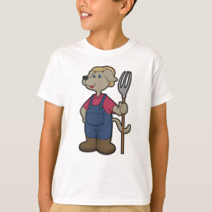 Dog as Farmer with Rake & Hat T-Shirt