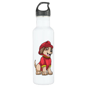 Dog as Firefighter with Fire helmet 710 Ml Water Bottle