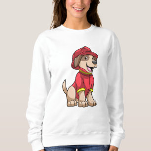 Dog as Firefighter with Fire helmet Sweatshirt