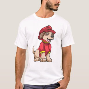 Dog as Firefighter with Fire helmet T-Shirt