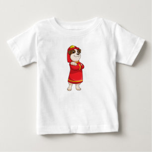 Dog as Firefighter with Helmet Baby T-Shirt