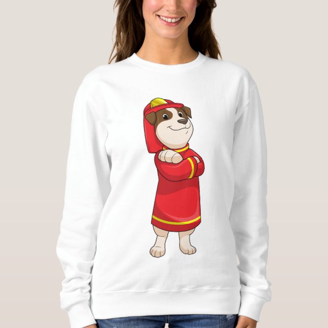 Dog as Firefighter with Helmet Sweatshirt (Front)