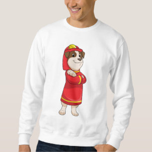 Dog as Firefighter with Helmet Sweatshirt