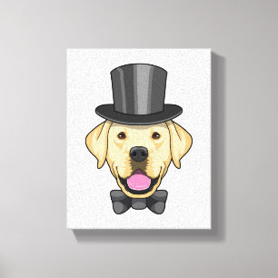 Dog as Groom with Bow Canvas Print