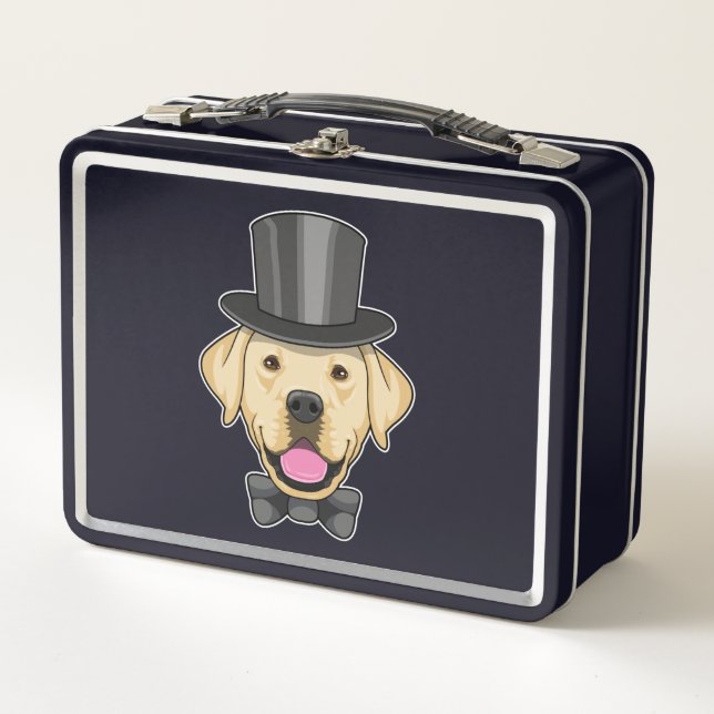 Dog as Groom with Bow Metal Lunch Box (Front)