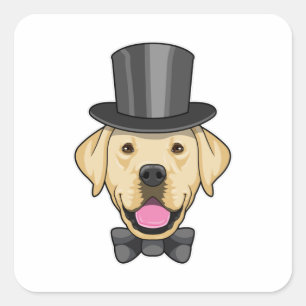 Dog as Groom with Bow Square Sticker
