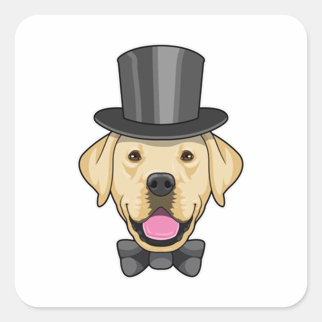 Dog as Groom with Bow Square Sticker (Front)