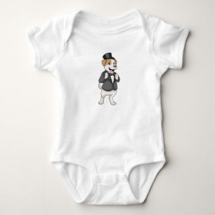 Dog as Groom with Ribbon Baby Bodysuit