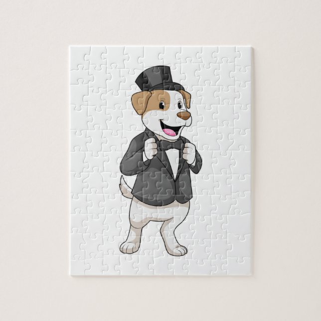 Dog as Groom with Ribbon Jigsaw Puzzle (Vertical)