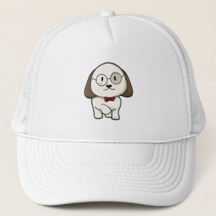 Dog as Groom with Tie & Glasses Trucker Hat