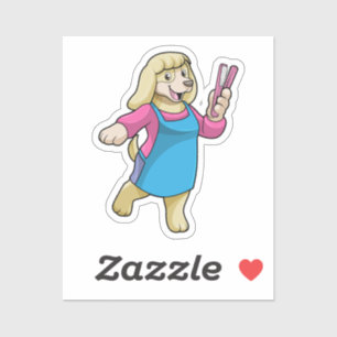 Dog as Hairdresser with Comb