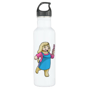 Dog as Hairdresser with Comb 710 Ml Water Bottle