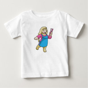 Dog as Hairdresser with Comb Baby T-Shirt