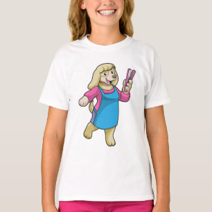 Dog as Hairdresser with Comb T-Shirt