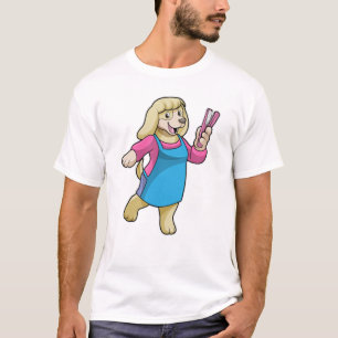 Dog as Hairdresser with Comb T-Shirt
