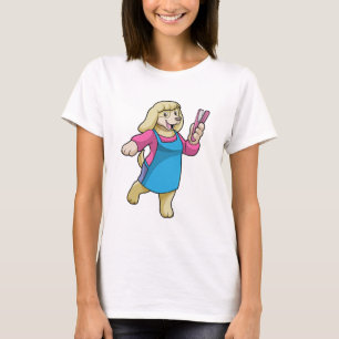 Dog as Hairdresser with Comb T-Shirt