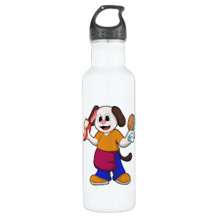 Dog as Hairdresser with Razor 710 Ml Water Bottle