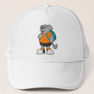 Dog as Hiker with Backpack Trucker Hat