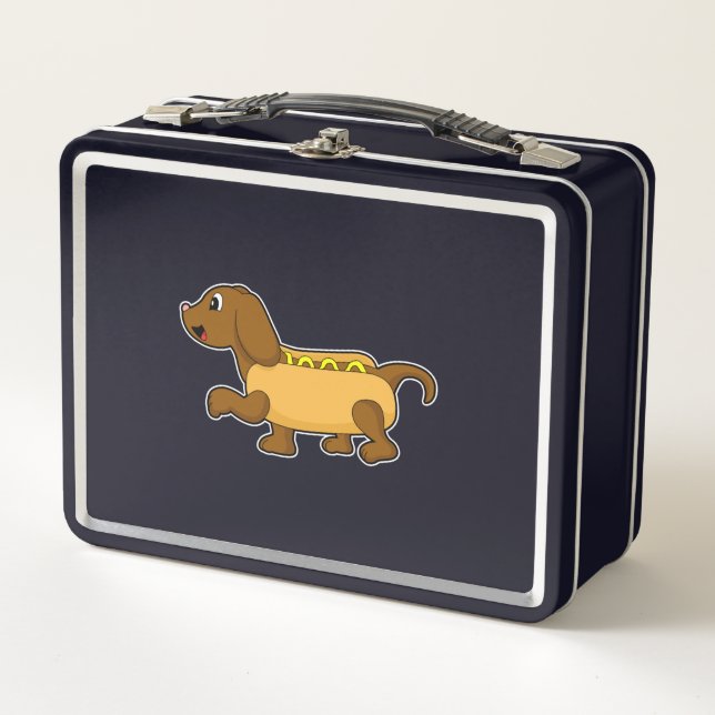 Dog as Hotdog Metal Lunch Box (Front)