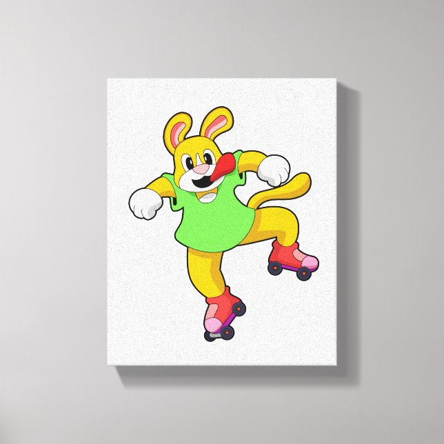 Dog as Inline Skater with Inline Skates Canvas Print (Front)