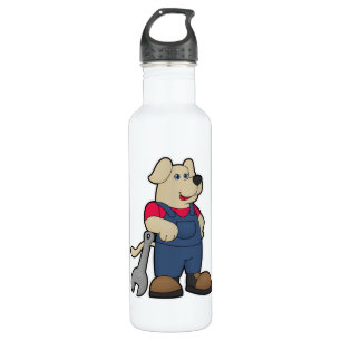 Dog as Mechanic with Wrench 710 Ml Water Bottle