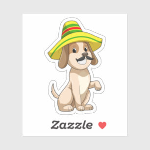 Dog as Mexican with Straw hat