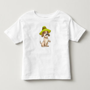 Dog as Mexican with Straw hat Toddler T-Shirt