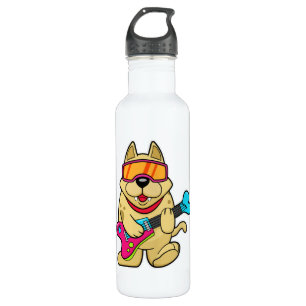 Dog as Musican with Guitar 710 Ml Water Bottle