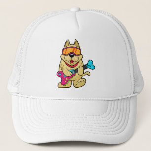 Dog as Musican with Guitar Trucker Hat
