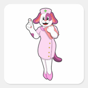 Dog as Nurse Square Sticker