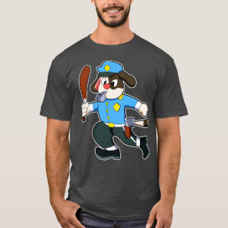 Dog as Police officer with Baton Police T-Shirt