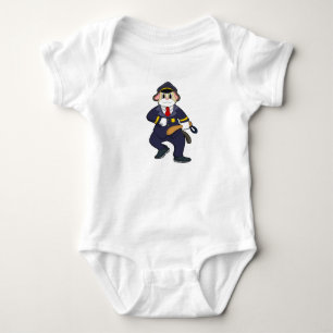 Dog as Police officer with Police uniform Baby Bodysuit