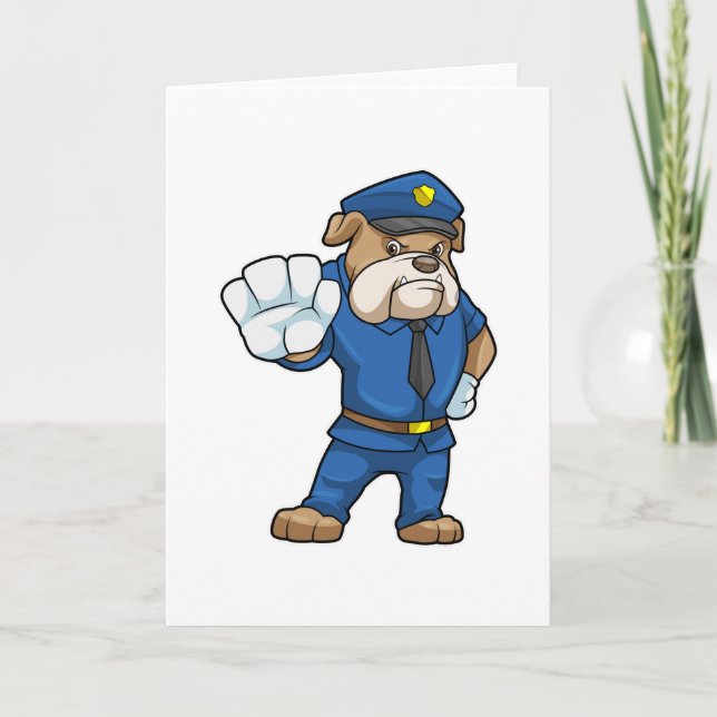 Dog as Police officer with Police uniform Card (Front)