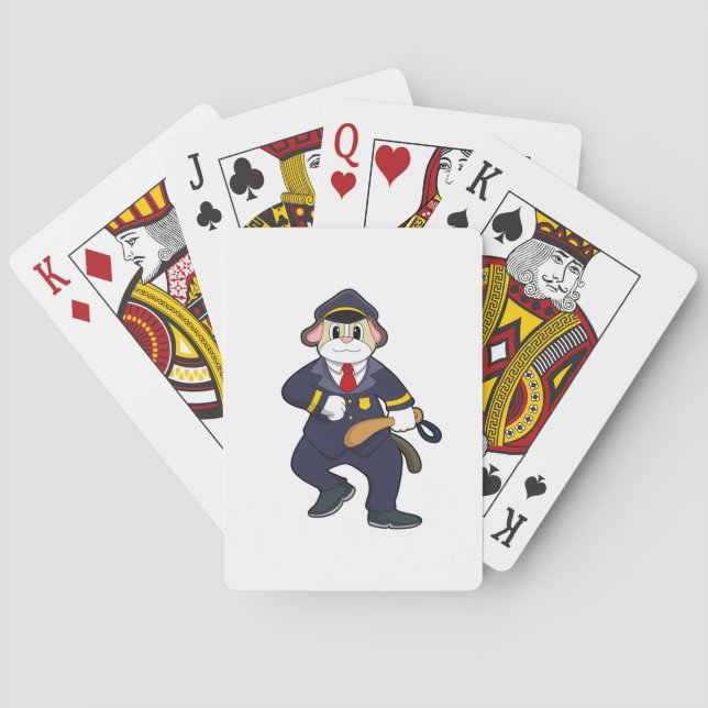 Dog as Police officer with Police uniform Playing Cards (Back)