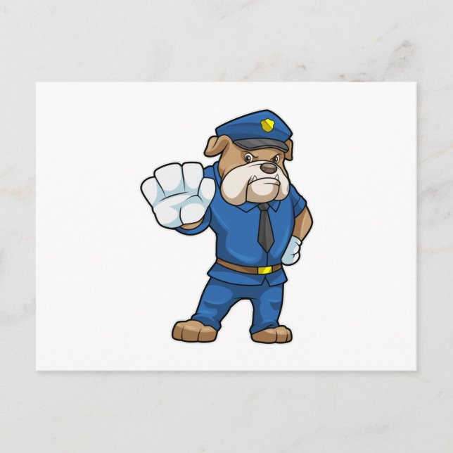 Dog as Police officer with Police uniform Postcard (Front)
