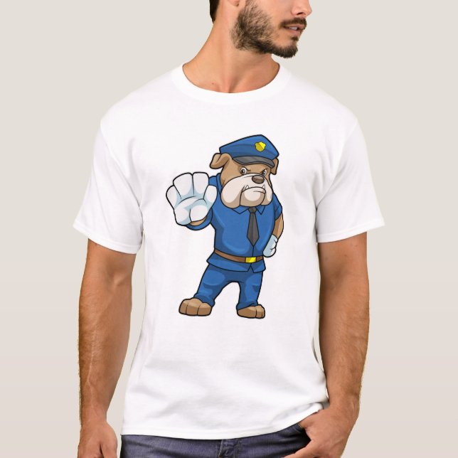 Dog as Police officer with Police uniform T-Shirt (Front)