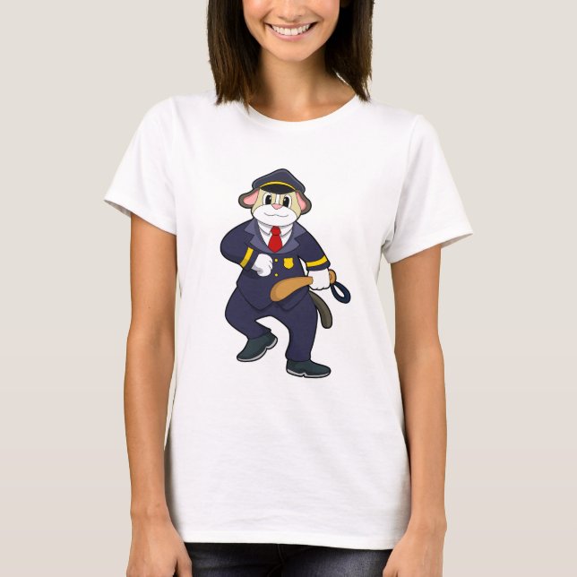 Dog as Police officer with Police uniform T-Shirt (Front)