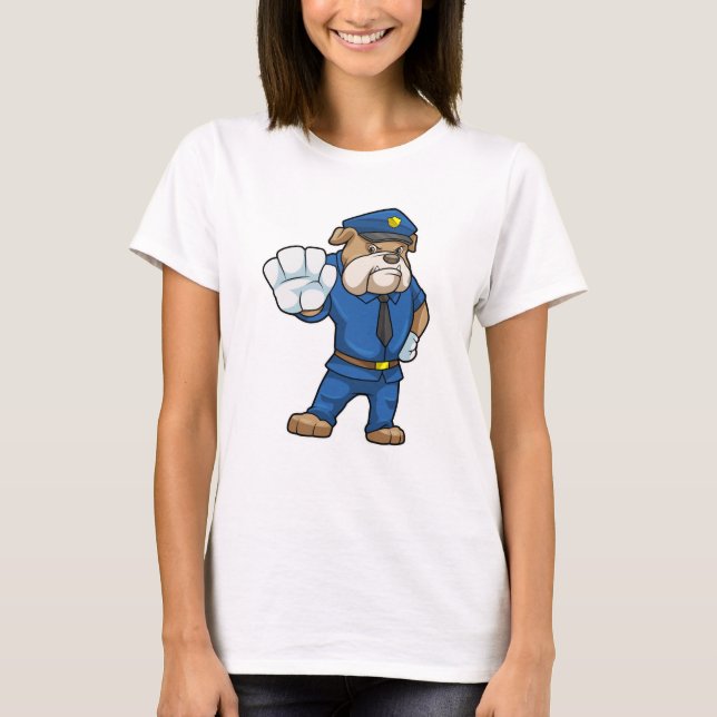 Dog as Police officer with Police uniform T-Shirt (Front)