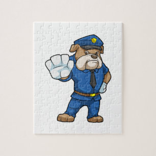 Dog as Police officer with Uniform Jigsaw Puzzle