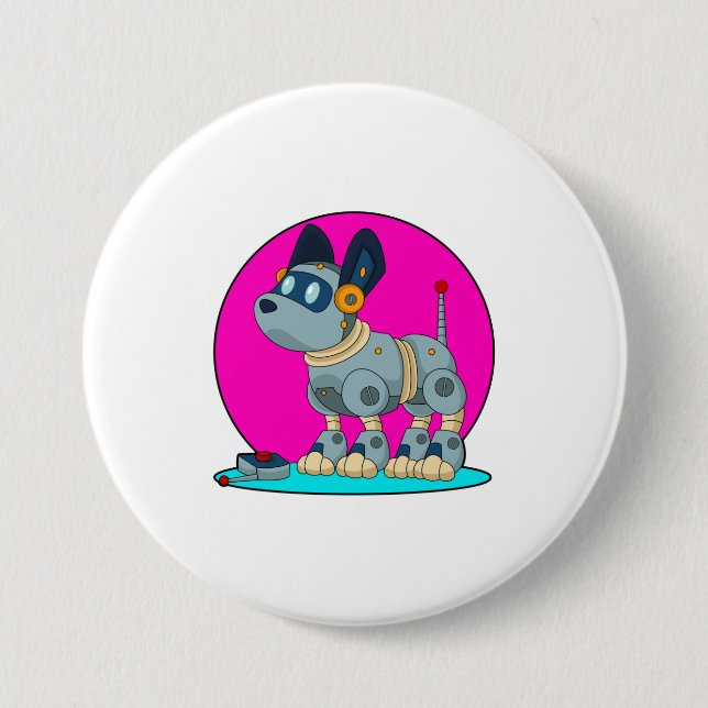 Dog as Robot 7.5 Cm Round Badge (Front)