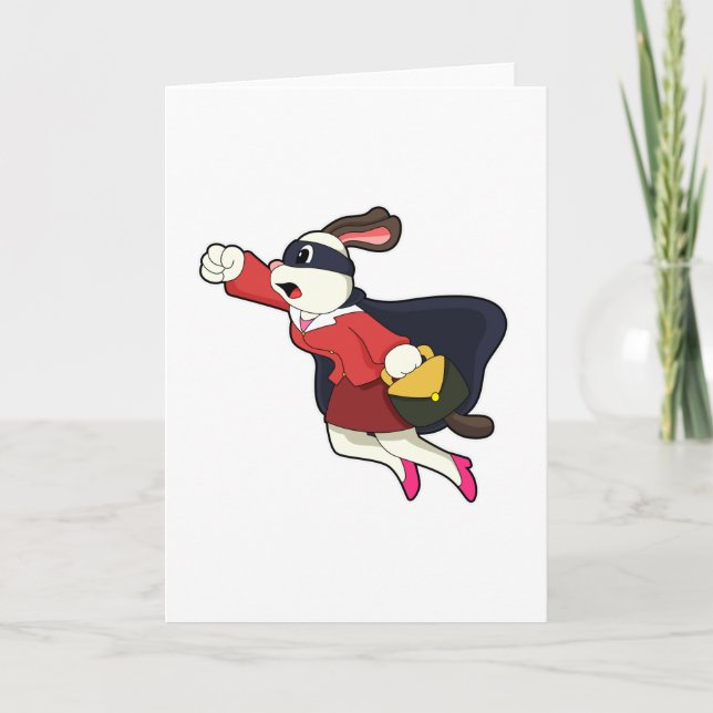 Dog as Secretary Superhero Card (Front)