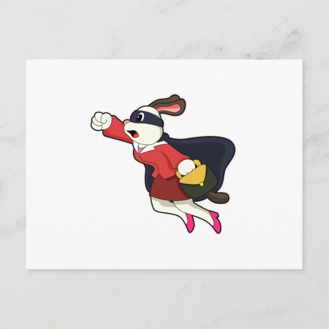 Dog as Secretary Superhero Postcard (Front)