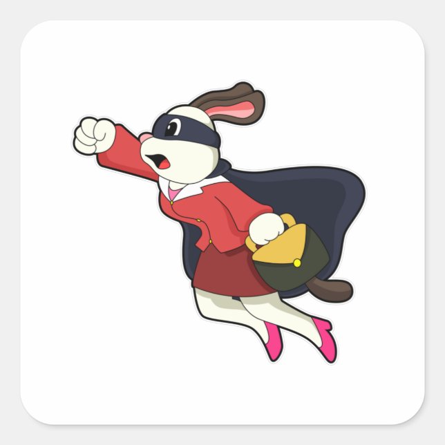 Dog as Secretary Superhero Square Sticker (Front)