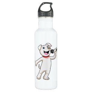 Dog as Singer with Microphone 710 Ml Water Bottle