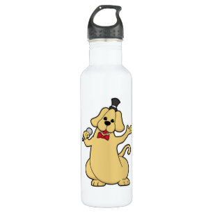 Dog as Singer with Microphone 710 Ml Water Bottle