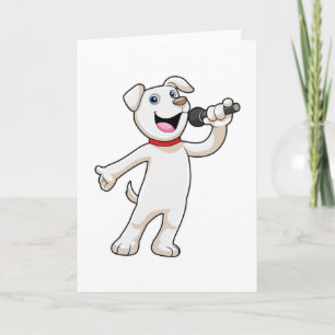 Dog as Singer with Microphone Card