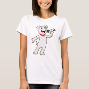 Dog as Singer with Microphone T-Shirt