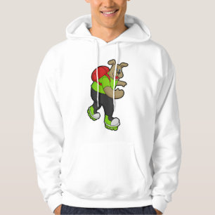 Dog as Skater with Inline skates & Backpack Hoodie