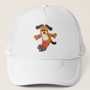 Dog as Skater with Inline skates Trucker Hat